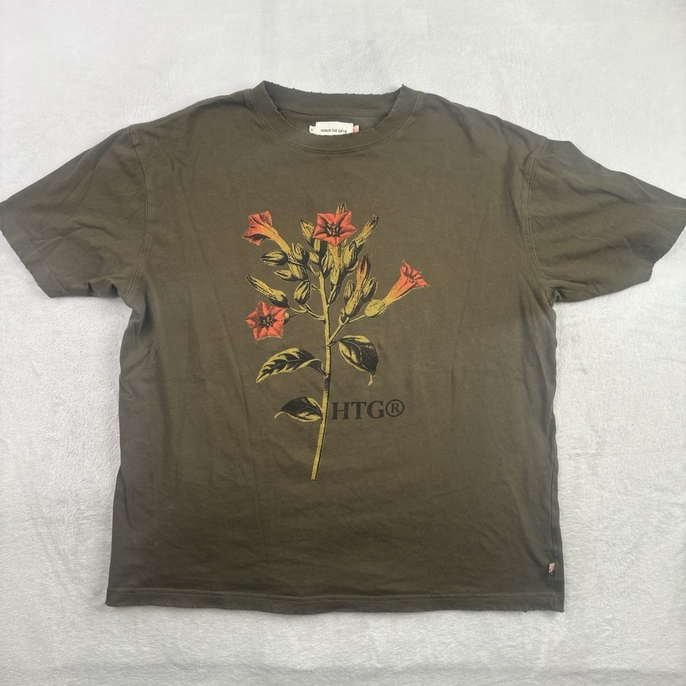 Honor The Gift HTG Floral Green Short Sleeve Graphic Shirt Men's Medium